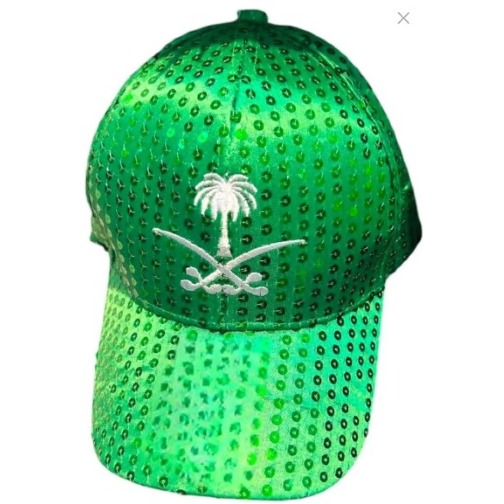 قبعة اليوم الوطني السعودي مطرزة 