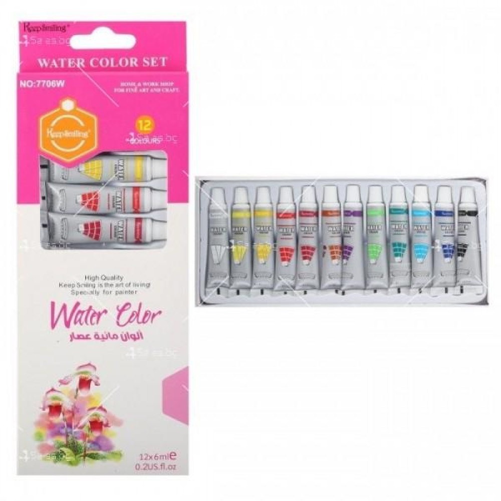 الوان مائية عصار مع فرشاة تلوين 12 لون من كيب سمايلينج 6 ملم	