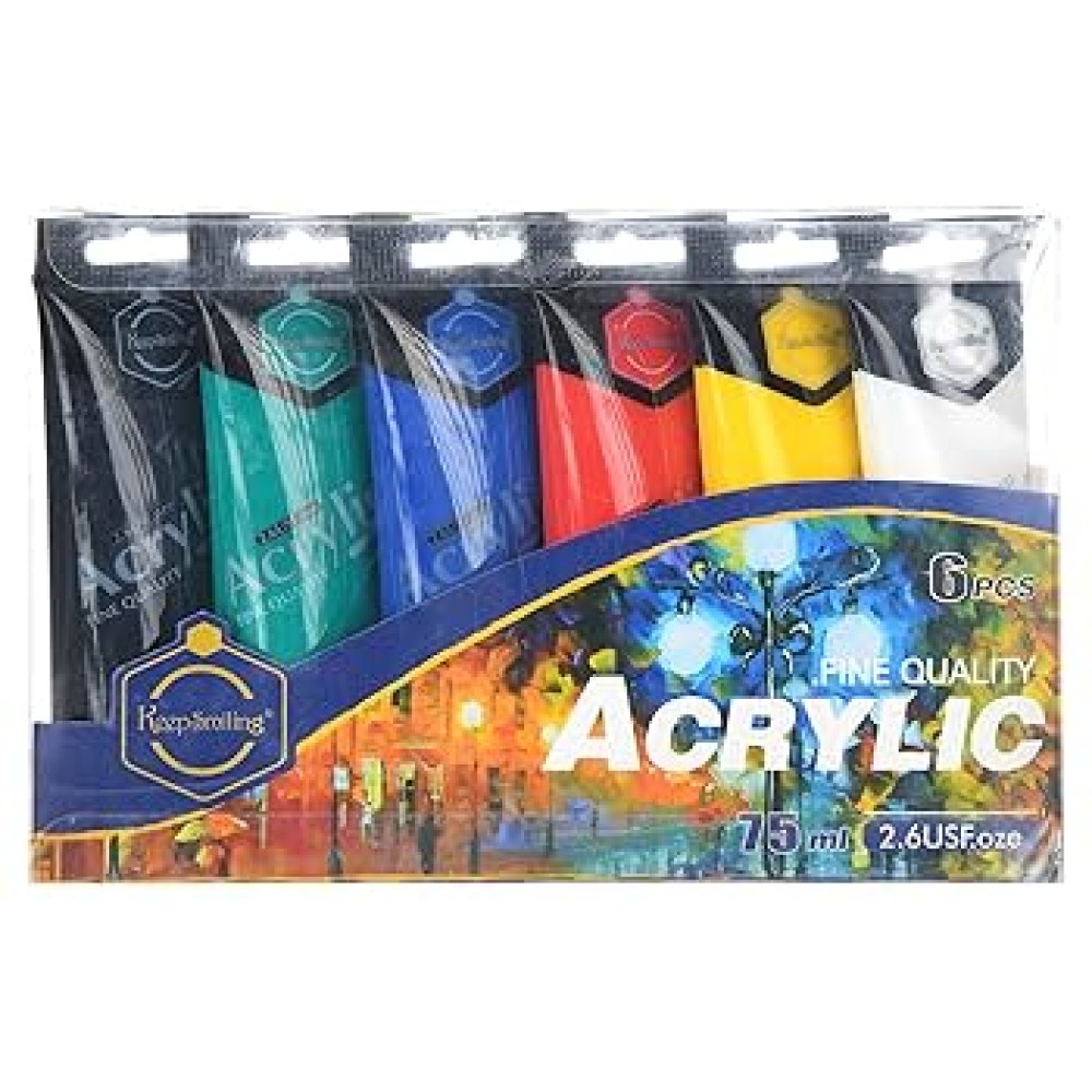 انبوب طلاء اكريليك من كيب سمايلينج 6 لون × 75 ملم 