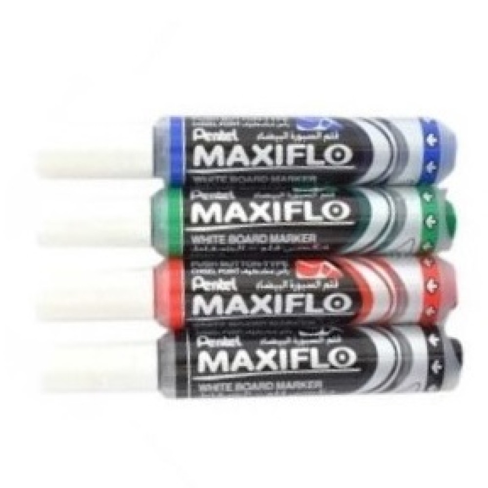 طقم أقلام سبورة ماكسيفلو  4قطع الأزرق، الأخضر، الأحمر، والأسود.