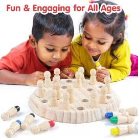  لعبة الشطرنج الخشبية للذاكرة ومطابقة الألوان