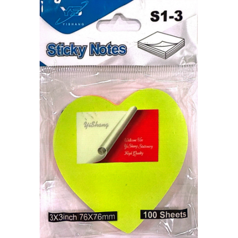 ورق ملاحظات ملون ( 3 * 3 in ) أشكال قلب