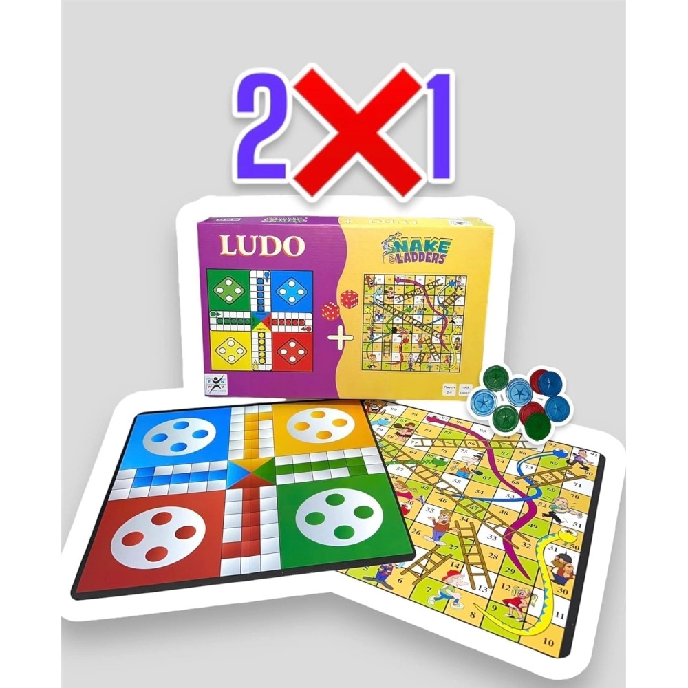 لعبة لودو السلم والثعبان 2 × 1