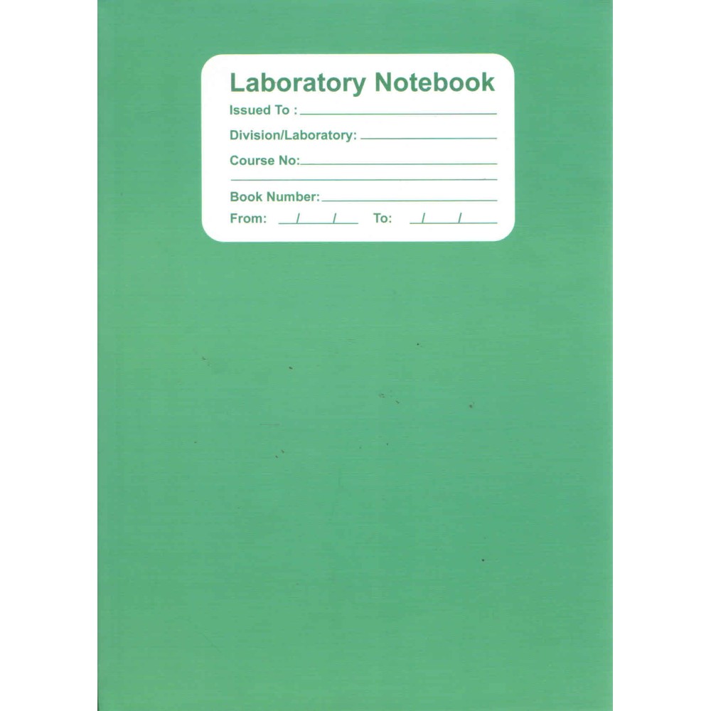 LABORATORY NOTBOOK GREEN FOR CHEMISTRY	