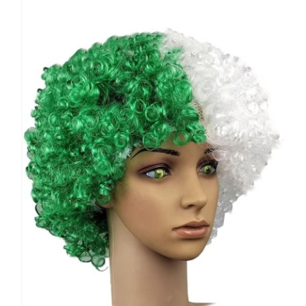 شعر مستعار اخضر  وابيض للاحتفال باليوم الوطني السعودي	